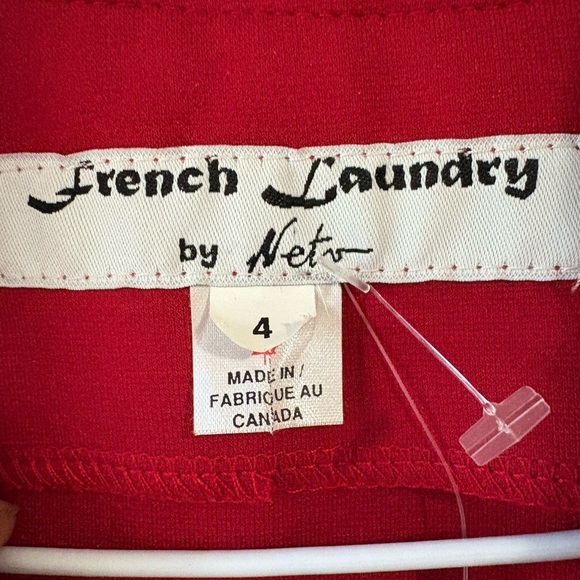 NWT French Laundry by Neto, size 4, body con, mini red dress with ruffles - Picture 3 of 8